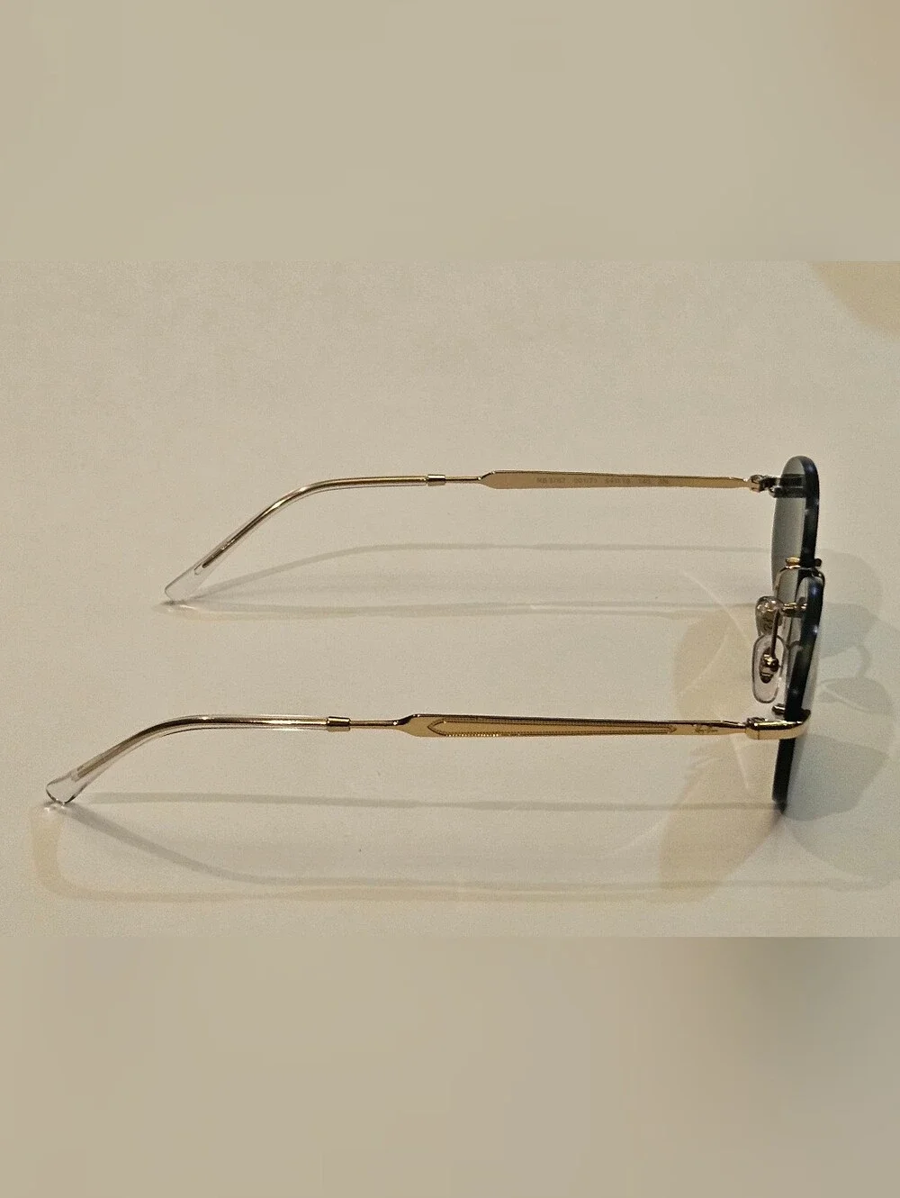 Ray Ban Sunglasses RB3767  001/71 GOLD/GREEN G-15 LENS 54MM Rimless Oval Lenses